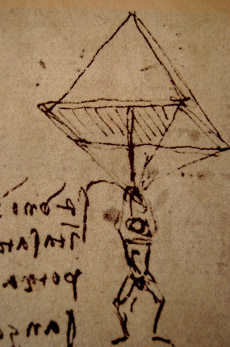 Эскиз парашюта Леонардо да Винчи