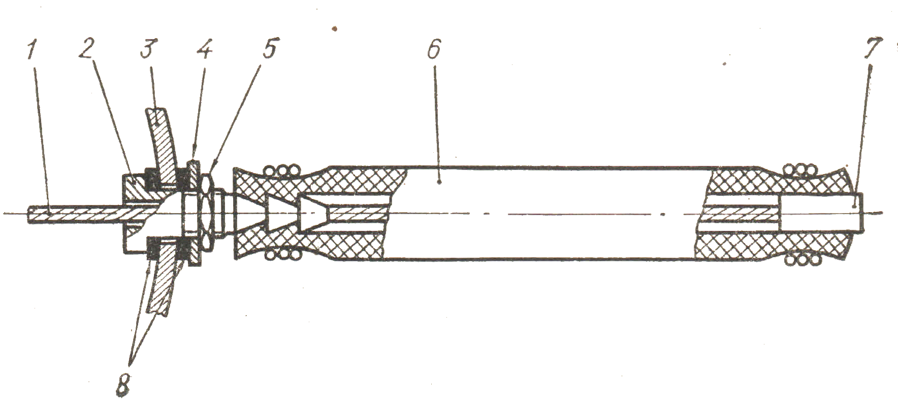 Приспособление для герметизации штуцера с тросом, соединенным гибкой шпилькой