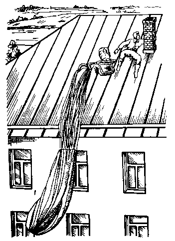 Действия парашютиста при попадании на середину крыши здания