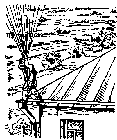 Действия парашютиста при попадании на край крыши