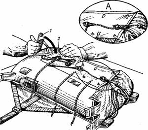 Затяжка клапанов ранца парашюта Т-4 серии 4